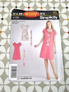 Simplicity Sewing Pattern 2120 Shift Dress and Scarf Size US 10 to 18 Bee NEW - Picture 1 of 4
