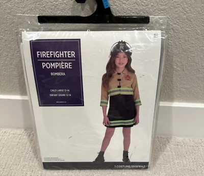 Disfraz de bombero vestido y chaqueta niñas niño grande 12-14 disfraz de Halloween NUEVO Foto 1 de 4