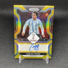 2022 Panini Prizm Carlos Tevez GOLD Auto 05/10 RARE - Legend - Argentina