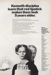 Kenneth 1968: lápiz labial rojo los hace lucir 5 años más antiguos anuncio impreso vintage - Imagen 1 de 1