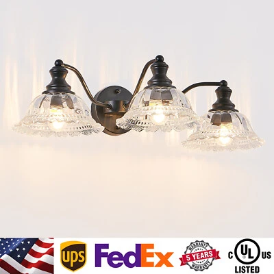 Vanity Light 24" 3 Lights for Bathroom Black Farmhouse Mirror Wall Lamp Fixture - Image 1 of 4
