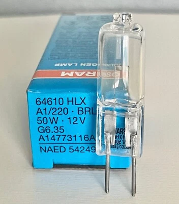 OSRAM HLX 64610 BRL 12V 50W G6.35 INSTRUMENTO MICROSCOPIO LÁMPARA BOMBILLA *GRATIS EE. UU. S/H* Foto 1 de 4