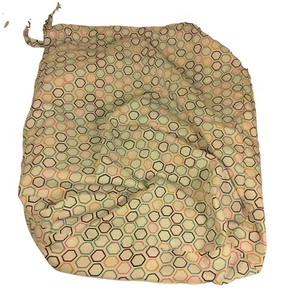 Fabric Drawstring Bag Storage Tote travel Organization Octagon Blue White 12 x 1 - Picture 1 of 3