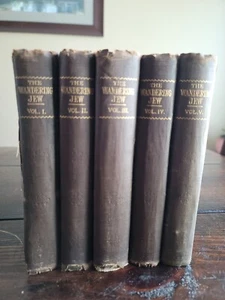 VINTAGE HARDCOVER 5 VOLUMEN SET DES WANDERNDEN JUDEN VON EUGENE SUE - Bild 1 von 7