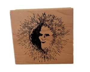 MOON SUN Planet 3185 Club Scrap RUBBER STAMP - Picture 1 of 4