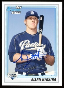 2010 Bowman ALLAN DYKSTRA Signed Card autograph AUTO PADRES RAYS