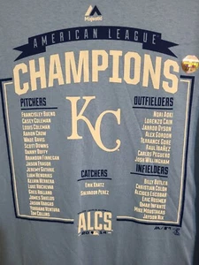Kansas City Royals 2014 AL Champs New Large Mens Blue Graphic Logo Tshirt - Picture 1 of 12