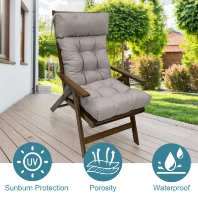 Outdoor Waterproof Chair Cushion High Back Adirondack Chair Patio Seat Pad - Image 1 of 4