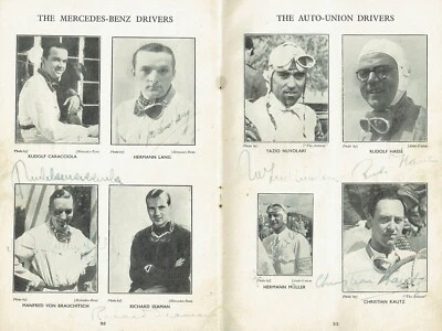 Donington 1938 Programme Multi-signed -Nuvolari, Seaman, Caracciola, Hasse etc. - Image 1 of 4