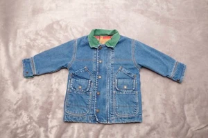 GAP Vintage Kids Youth Corduroy Collar & Flannel Plaid Inside Denim Jacket  - Picture 1 of 8