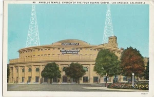 Postcard Angelus Temple Church of Four Square Los Angeles CA Unposted - Picture 1 of 2