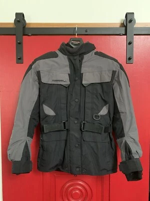 First Gear Motorcycle Jacket Womens Small Black&Grey Kilimanjaro Full Zip Padded - Image 1 of 4