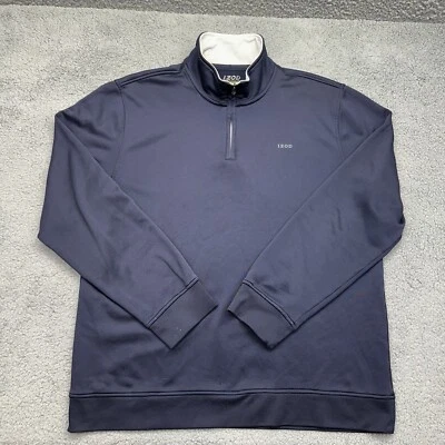 Sudadera pulóver polar Izod PerformX Golf para hombre XL azul cuello falso 1/4 cremallera Foto 1 de 4