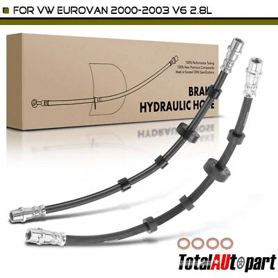 Manguera hidráulica de freno 2 piezas para Volkswagen Eurovan 00-03 2,8 L 375 mm delantera derecha y derecha Foto 1 de 4