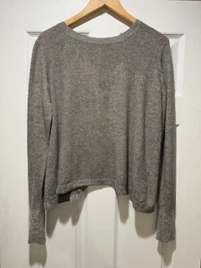 Banana Republic Women's Pullover Crewneck Sweater Sz. Large $80 Brown Split Back - Picture 1 of 5