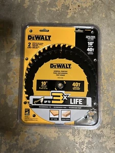 Paquete de cuchillas de hoja de sierra circular de uso general DeWalt 10" 40 dientes - 2 DWA1040CMB - Imagen 1 de 3