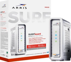 ARRIS SURFboard SB8200 DOCSIS 3.1 white Cable Modem computer Internet gaming - Picture 1 of 5