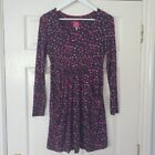 Joules Alexi Ditsy Print Jersey Tunic Size 10 Pockets Navy & Pink Floral