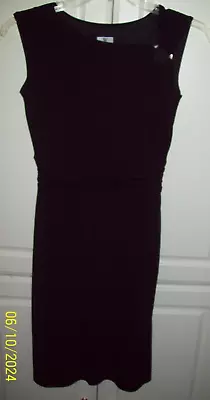 Worthington Woman  Small   BLACK Sleeveless SHEATH DRESS   O-Ring & Ruched Waist - Image 1 of 4