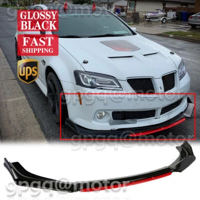 For Pontiac G6 G8 GTO Grand Prix Glossy Black Front Bumper Lip Body Kit Spoiler - Image 1 of 4