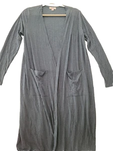 LuLaRoe Sarah Pullover Damen mittelblau Cardigan vorne offen Rippstrick neu mit Etikett - Bild 1 von 5