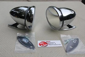 GT Style Chrome Race Bullet Outside Sports Mirrors Hot Rat Street Rod Custom - Picture 1 of 5