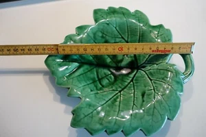Antik SARREGUEMINES MAJOLICA FRANCE MAPLE LEAF / AHORN BLATT - Bild 1 von 8