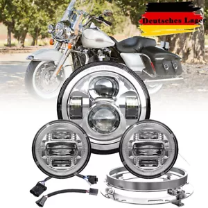 Faros antiniebla LED 7" 2X 4.5" para Harley Road King Softail CVO - Imagen 1 de 13