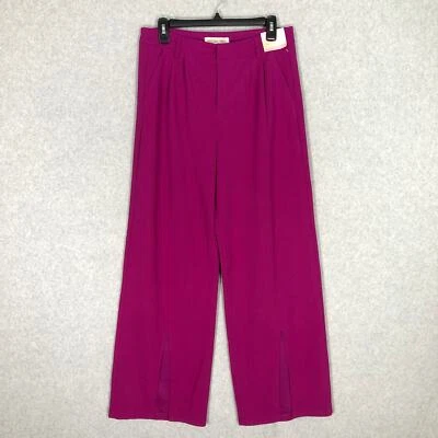 Happily Gray Pants Juniors Size 7 Purple Pink Wide Leg Trouser Pleated Slit Corp - Image 1 of 4
