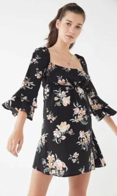 Somedays Lovin гипнотические цветы квадратный вырез черный мини-платье средний M - Изображение 1 из 4