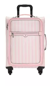 Victoria's Secret Travel Wheelie Carry on Suitcase Luggage Heritage Stripe New - Picture 1 of 8