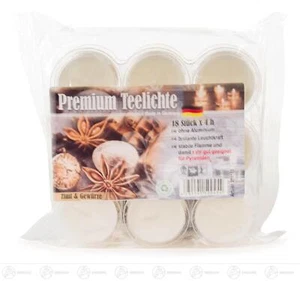 Premium Duft-Teelichte Zimt, transparente Acrylschale 18 Stück NEU Zubehör - Bild 1 von 1