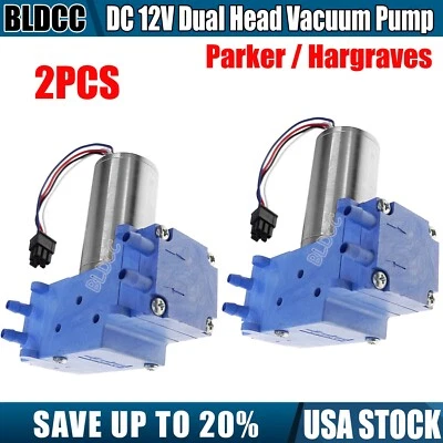 2PCS DC12V Brushless Motor Vacuum Pump Dual Head Air Pump Mini Diaphragm Pump BL - Image 1 of 4