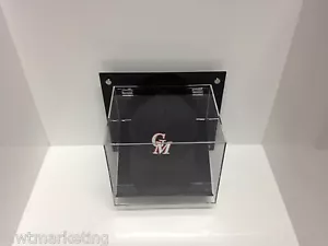 Acrylic Perspex Wall Mounted Cap Hat Display Case Premium Gloss Black Clear - Picture 1 of 1
