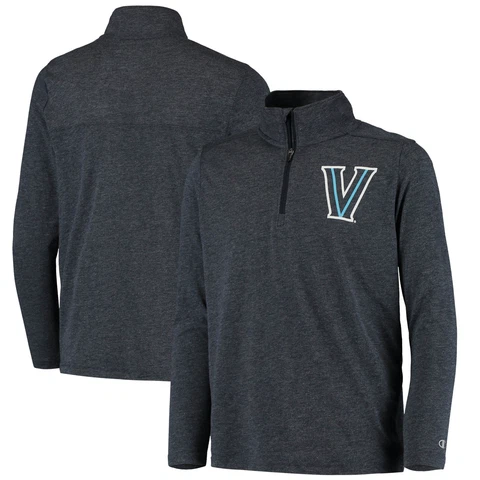 Youth Champion Heathered Navy Villanova Wildcats Field Day Quarter-Zip Jacket Cover