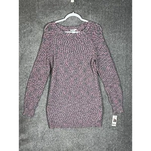 Bar III Knit Sweater Dress Womens Size Small Orchid Combo Pink Gray Long Sleeve - Picture 1 of 9