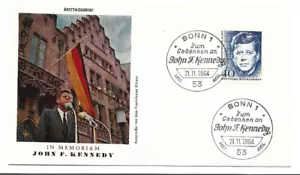 1964 FDC-ENVELOPPE PREMIER JOUR-JOHN F. KENNEDY-BONN 1 ALLEMAGNE-40 M - Picture 1 of 1