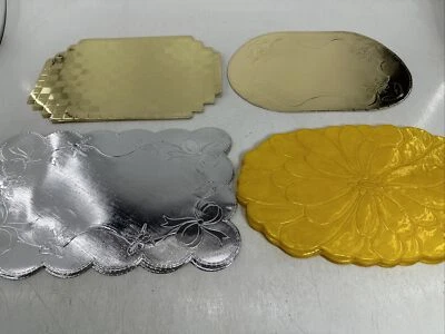 Cuatro juegos de manteles individuales, oro metálico, plata y amarillo vintage  Foto 1 de 4