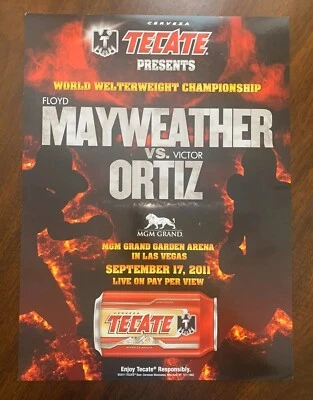 FLOYD MAYWEATHER vs VICTOR ORTIZ Tecate FIGHT POSTER 16x21 - Image 1 of 3