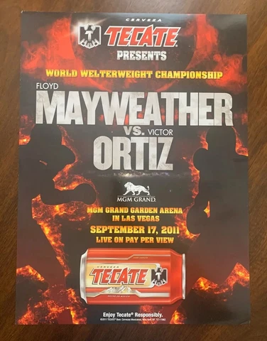 FLOYD MAYWEATHER vs VICTOR ORTIZ Tecate FIGHT POSTER 16x21 Cover
