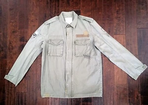 Chaqueta Camisa Chaqueta AEROPOSTALE Para Hombre Mediana Verde Ejército 100% Algodón L/S con Cremallera - Imagen 1 de 15