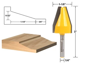 Bevel Vertical Raised Panel Router Bit - 1/4" Shank - Yonico 12144q - Picture 1 of 1
