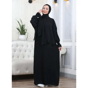 Elegant One-Piece Abaya and Prayer Dress Crepe Solid Color | Hijab Abaya Suit - Picture 1 of 50