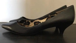 Jessica Simpson Black Leather 1.5 inch High Heels Shoes - Picture 1 of 5