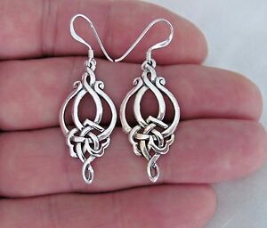Sterling Silver Celtic knot dangle earrings 