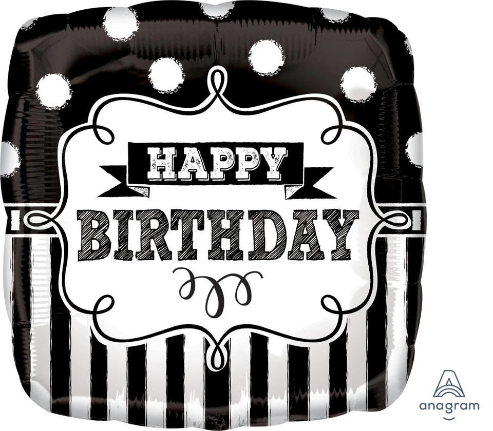 Anagram 34452 Happy Birthday Chalkboard Mylar/foil Balloons 18" Square