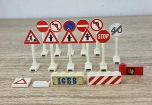 Lego Vintage Road Signs Joblot X 11 Stop Sign Roadworks Speed Limit Plus More.. - Picture 1 of 15