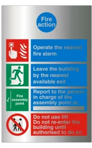 Feuerwehr Aktionsplan Schild selbstklebend Aluminium 30 x 21 cm Arbeitsschutz - Bild 1 von 5