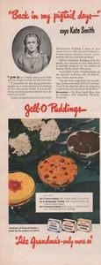 Anuncio impreso vintage de comida de postre Kate Smith 1945 en pudín de gelatina - Imagen 1 de 1