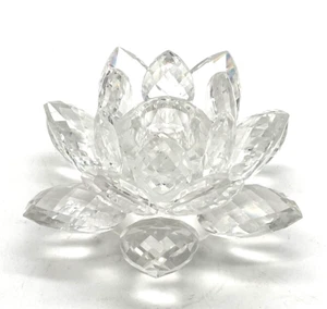 Große Swarovski Seerose geschliffenes Glas Kerzenständer Swarowski ca 13cm - Bild 1 von 7